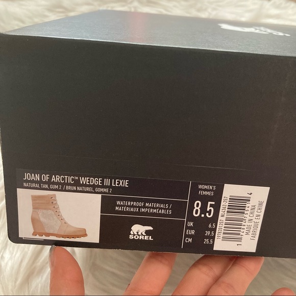 NIB Women’s Sz 8.5 Sorel Joan of the Arctic Wedge III Lexie Boots in Natural Tan - Picture 12 of 13